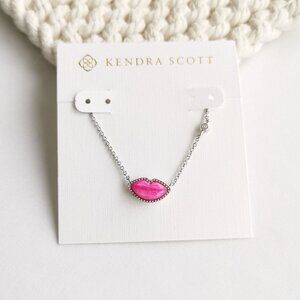 Kendra Scott Lips Silver Hot Pink Mother-of-Pearl Necklace